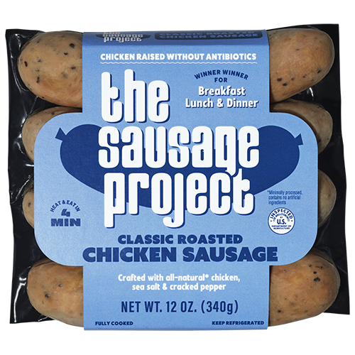 A four pack of The Sausage Project's Original Roasted Chicken Sausage